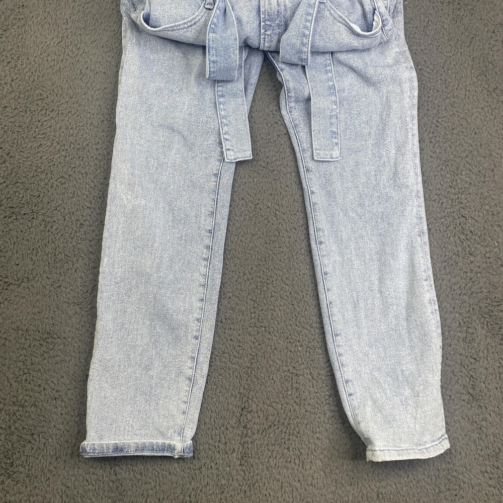 Good American Jumpsuit Womens Size 1 Light Wash Denim Short Sleeve Belted Blue - Picture 3 of 13